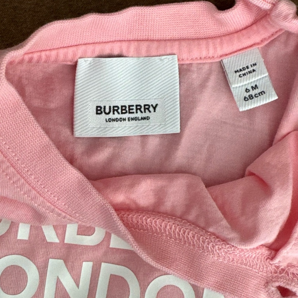 Burberry Pink Logo Short Sleeve Tee - Picture 2 of 3